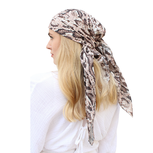 The Scarf Bar Snake Skin Headscarf 90x90