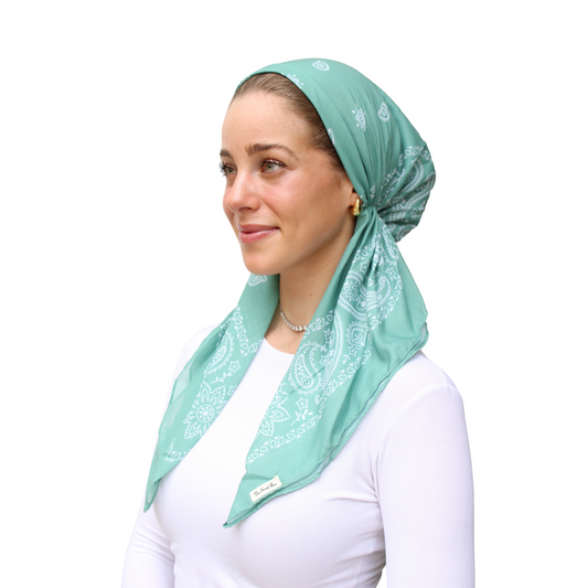 The Scarf Bar Short Classic Paisley With Velvet Grip Headscarf
