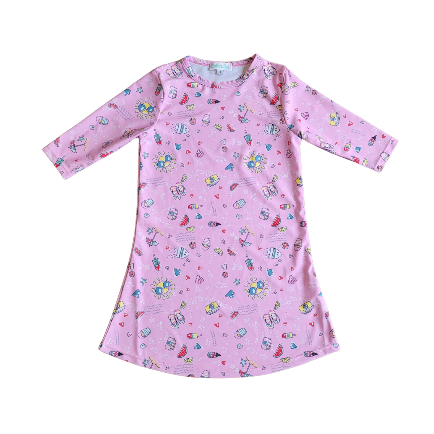 Waterwize Girls Emoji Print Swim Dress
