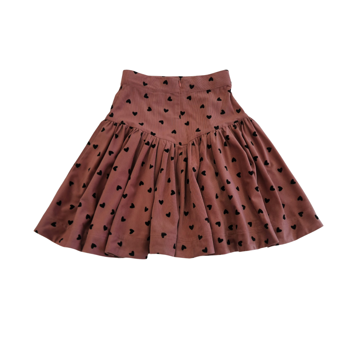 Steph Flocked Heart Cord Skirt