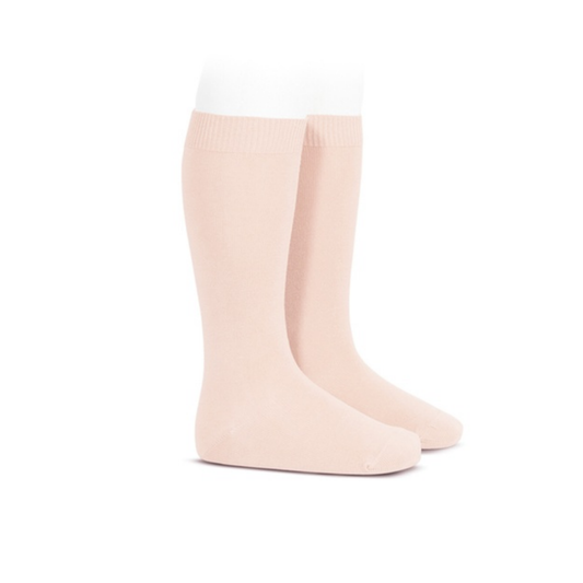 Condor 674 Nude Flat Cotton Knee Socks