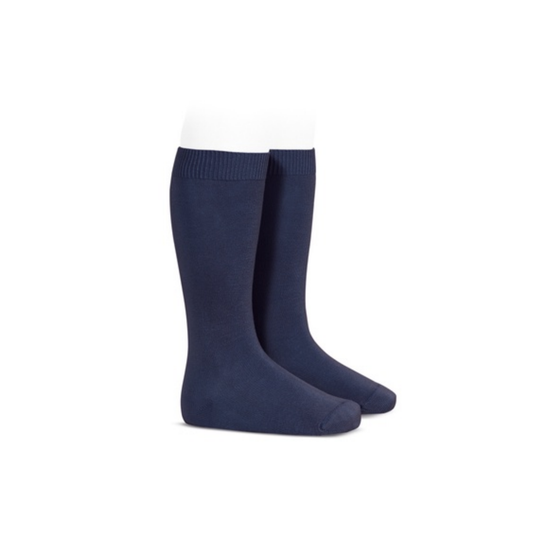 Condor 480 Navy Flat Cotton Knee Socks