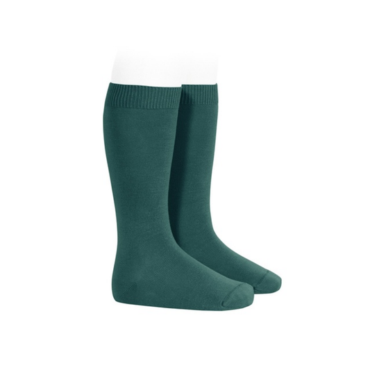 Condor 424 Teal Flat Cotton Knee Socks