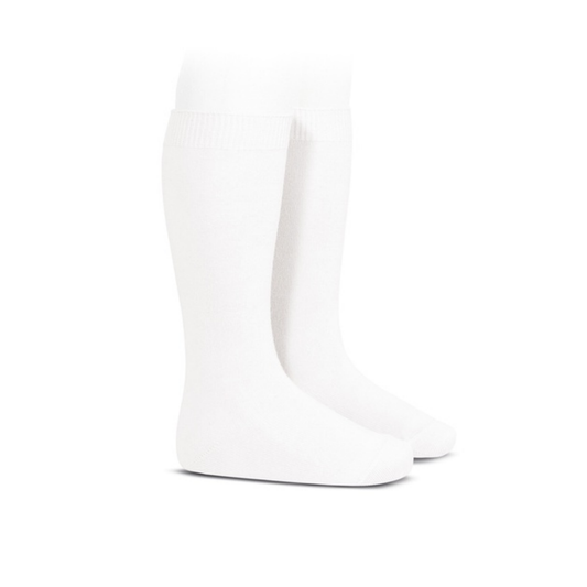 Condor 200 White Flat Cotton Knee Socks
