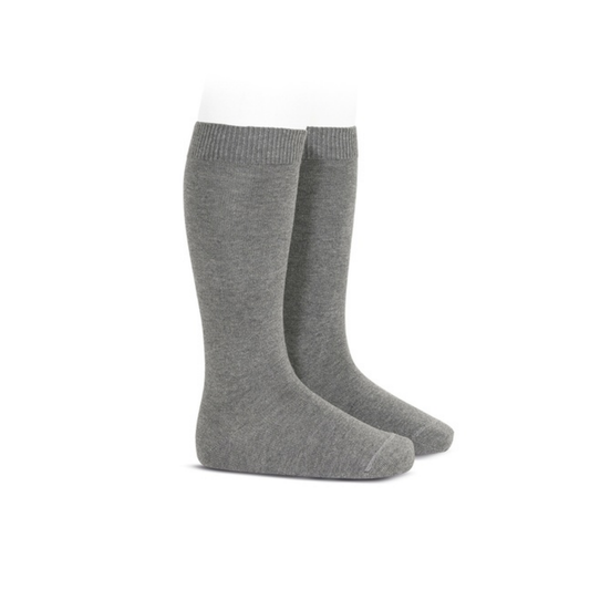 Condor 230 Gray Flat Cotton Knee Socks