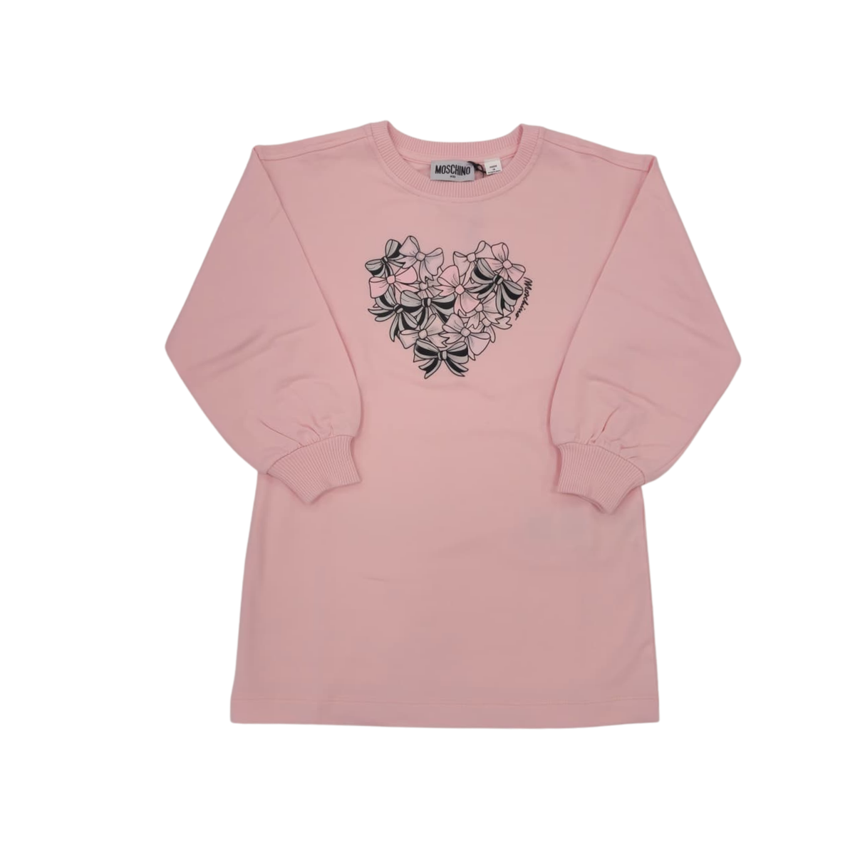 Moschino Bow Long Sleeve Sweatshirt Dress