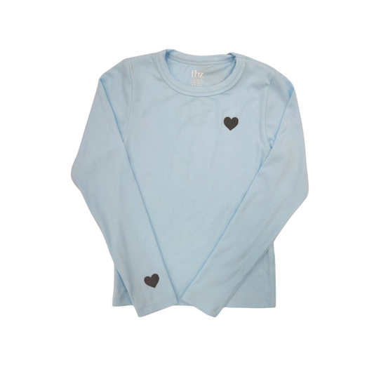 Flowers By Zoe Long Sleeve Rib Heart Top