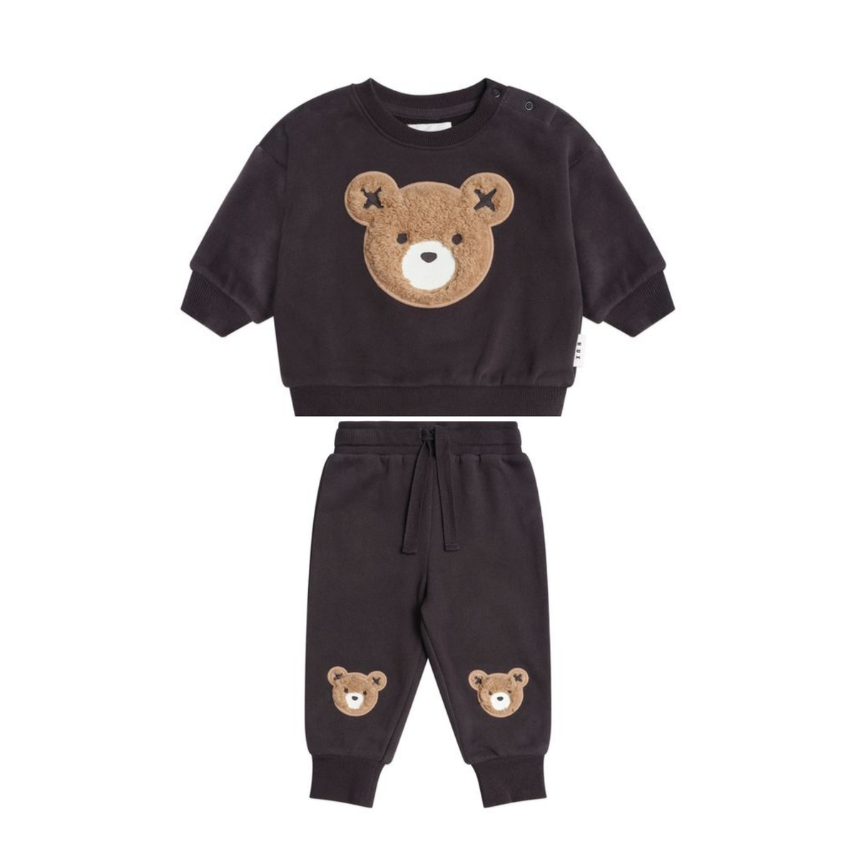 Huxbaby Furry Huxbear Sweatshirt Black Set