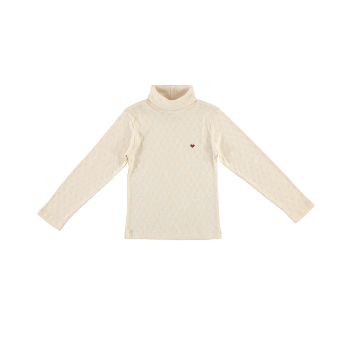 Bebe Organic Bebe Heart Turtleneck Natural Pointelle