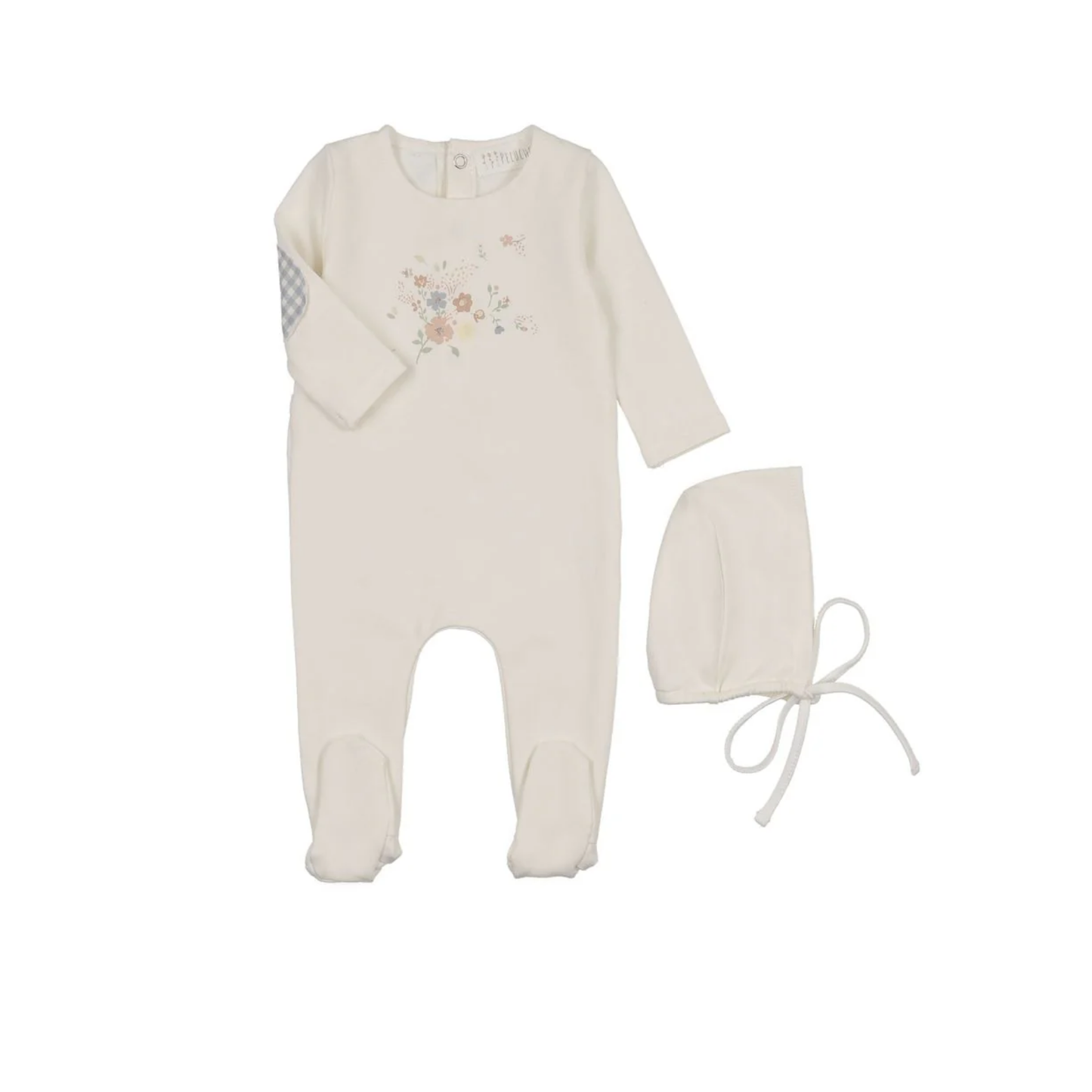 Peluche Gingham Floral Footie Set