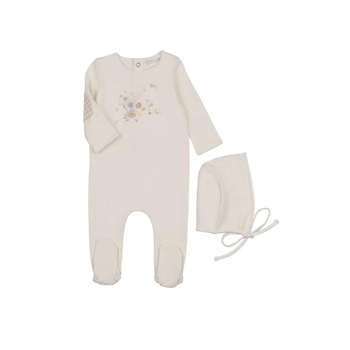 Peluche Gingham Floral Footie Set