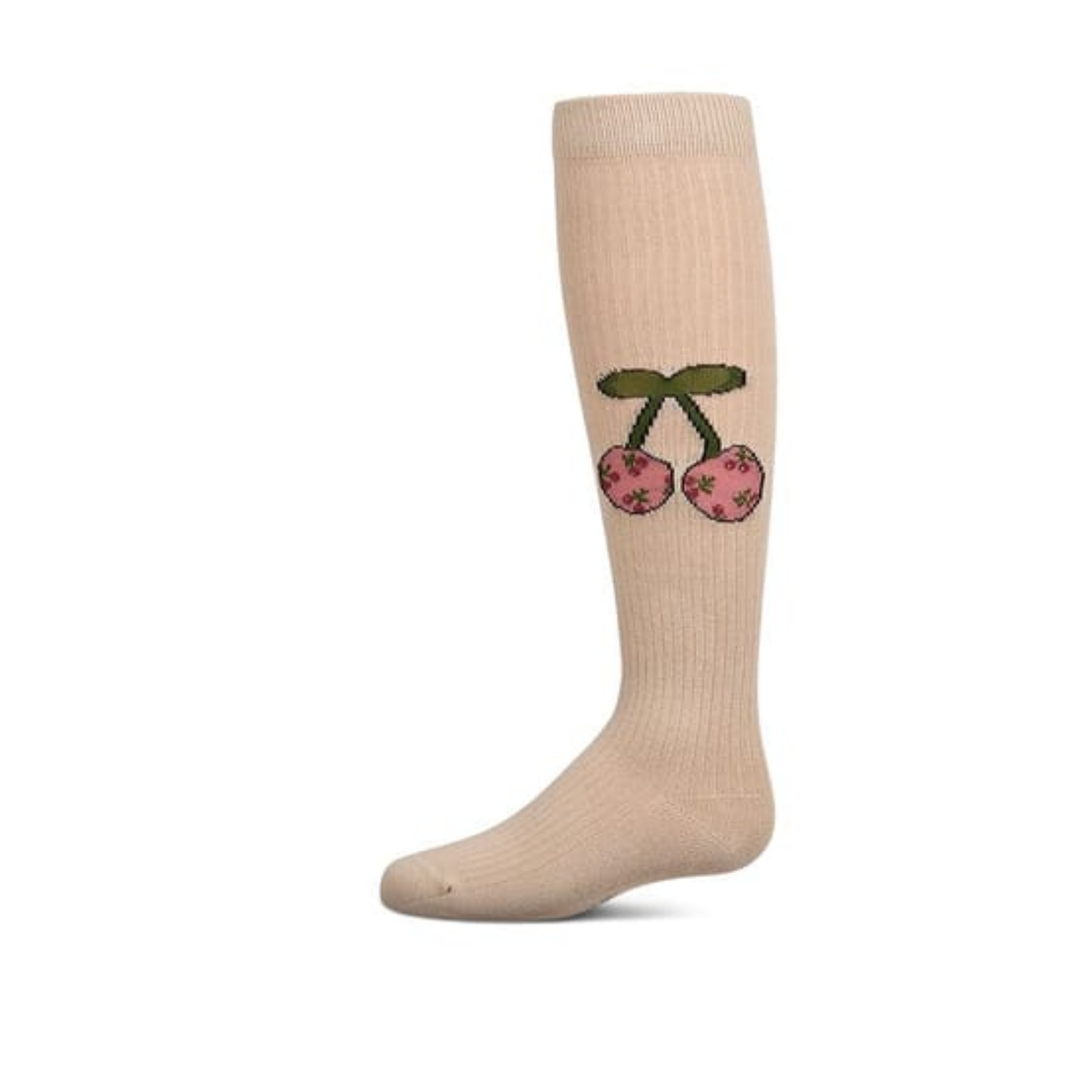 Memoi Ribbed Cherry Knee High - MKF-7192