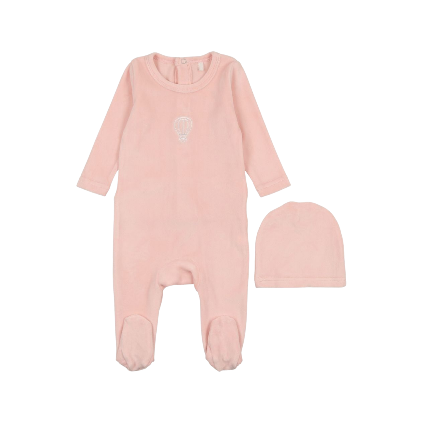 Pouf Velour Embroidered Footie