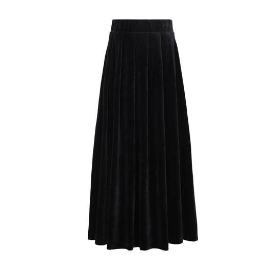 Little Parni Velour Pleated Maxi Skirt