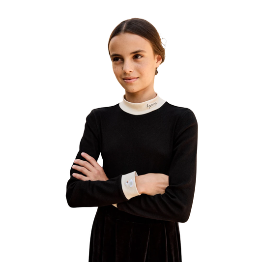 Little Parni Lp Logo Black Long Sleeve Turtleneck