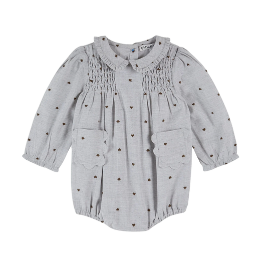 Emile et Ida Smocke Coeur Romper