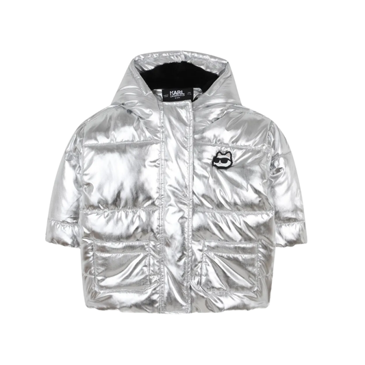 Karl Lagerfeld Metallic Puffer Coat