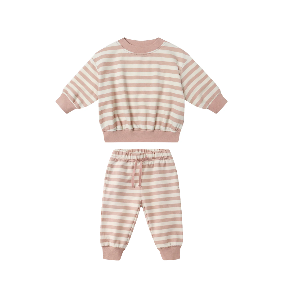 Quincy Mae Relaxed Pink Stripe Set