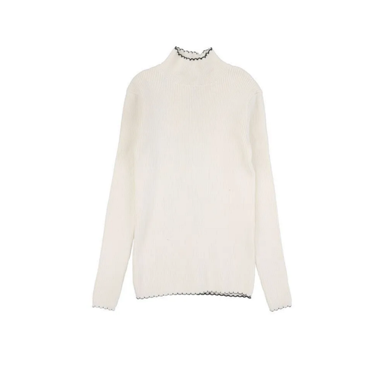 Lil Legs Scalloped Knit Mockneck