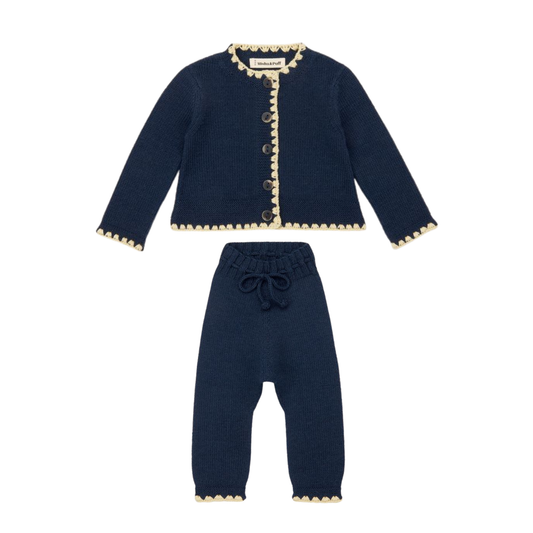 Misha & Puff Baby Crochet Trim Darling Cardigan Set