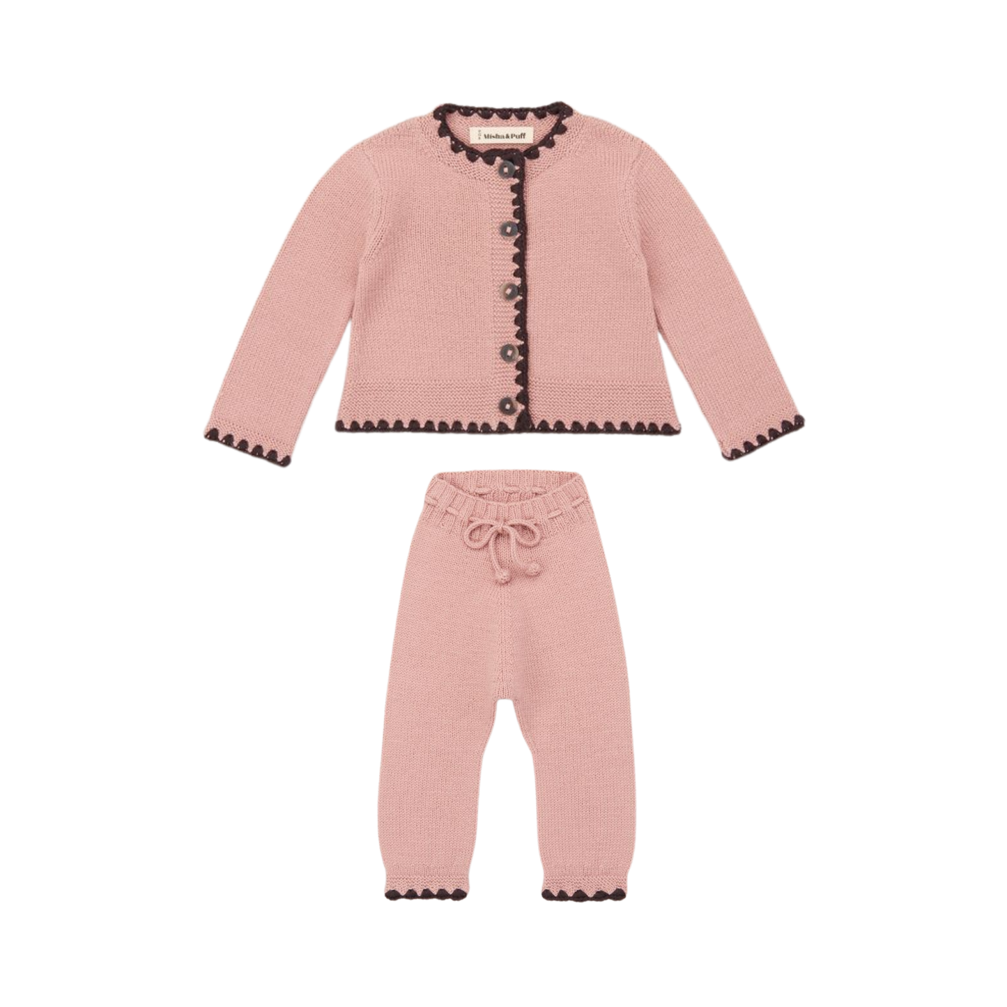 Misha & Puff Baby Crochet Trim Darling Cardigan Set