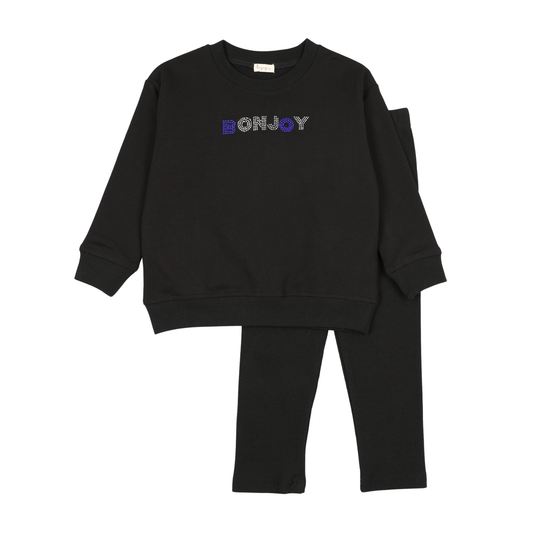 Bonjoy Rhinestone Sweatshirt Set