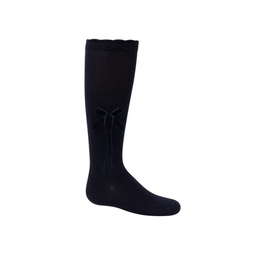 Zubii Thin Velvet Bow Knee