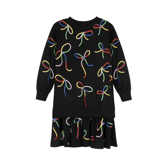 Phil and Phoebe  Colorful Bow Sweatshirt Dress