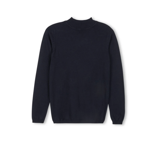Lilou  Fine Flat Knit Mock Neck