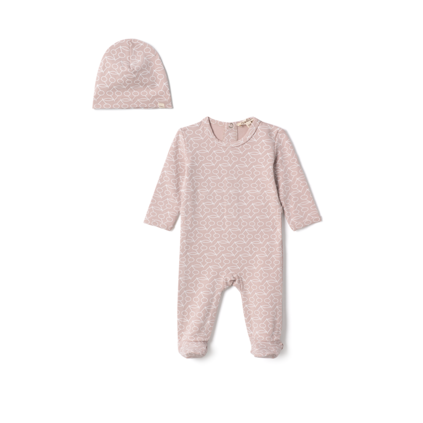 Lola Velour Romper Set With Cherry Print