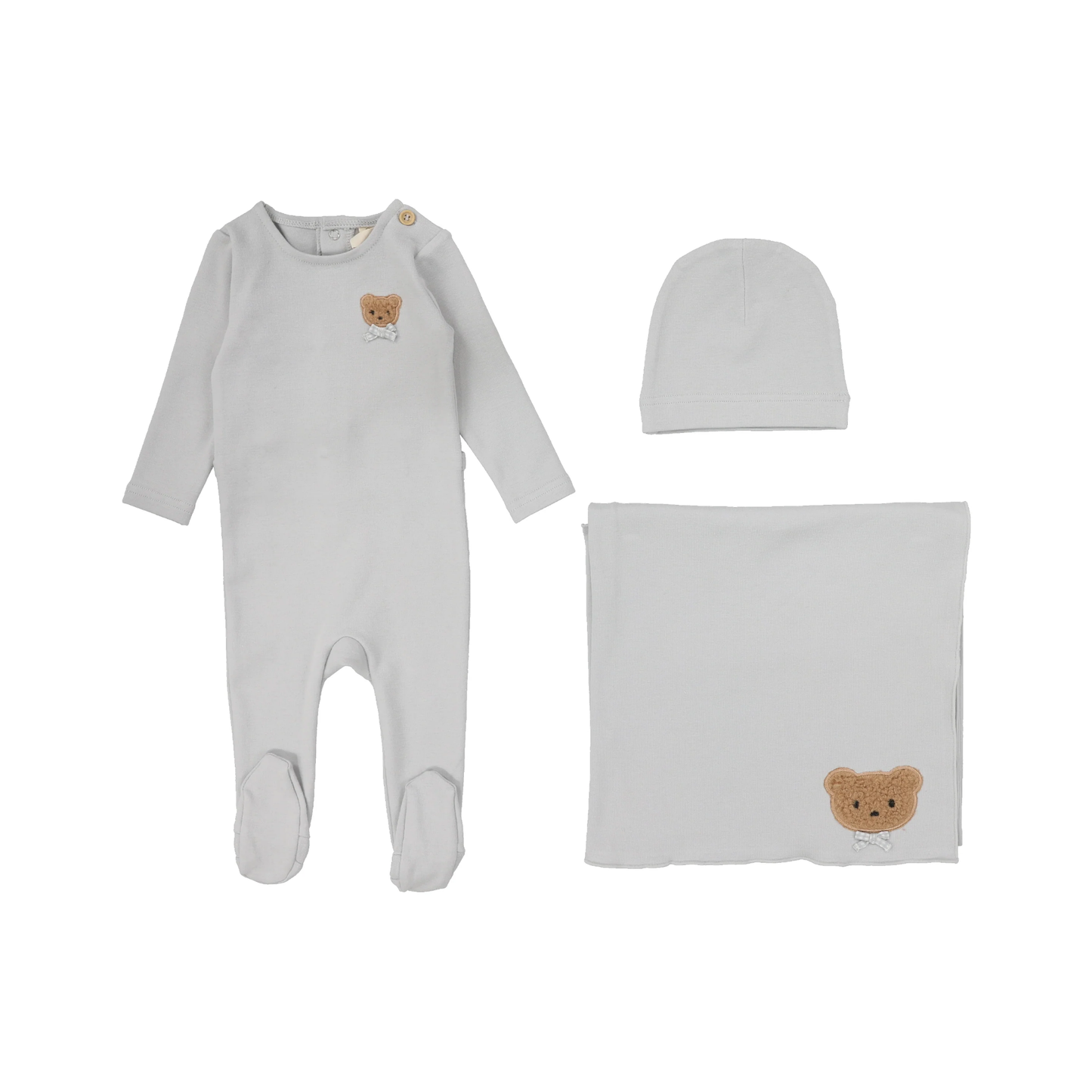 Lilette Bear Applique Layette Set