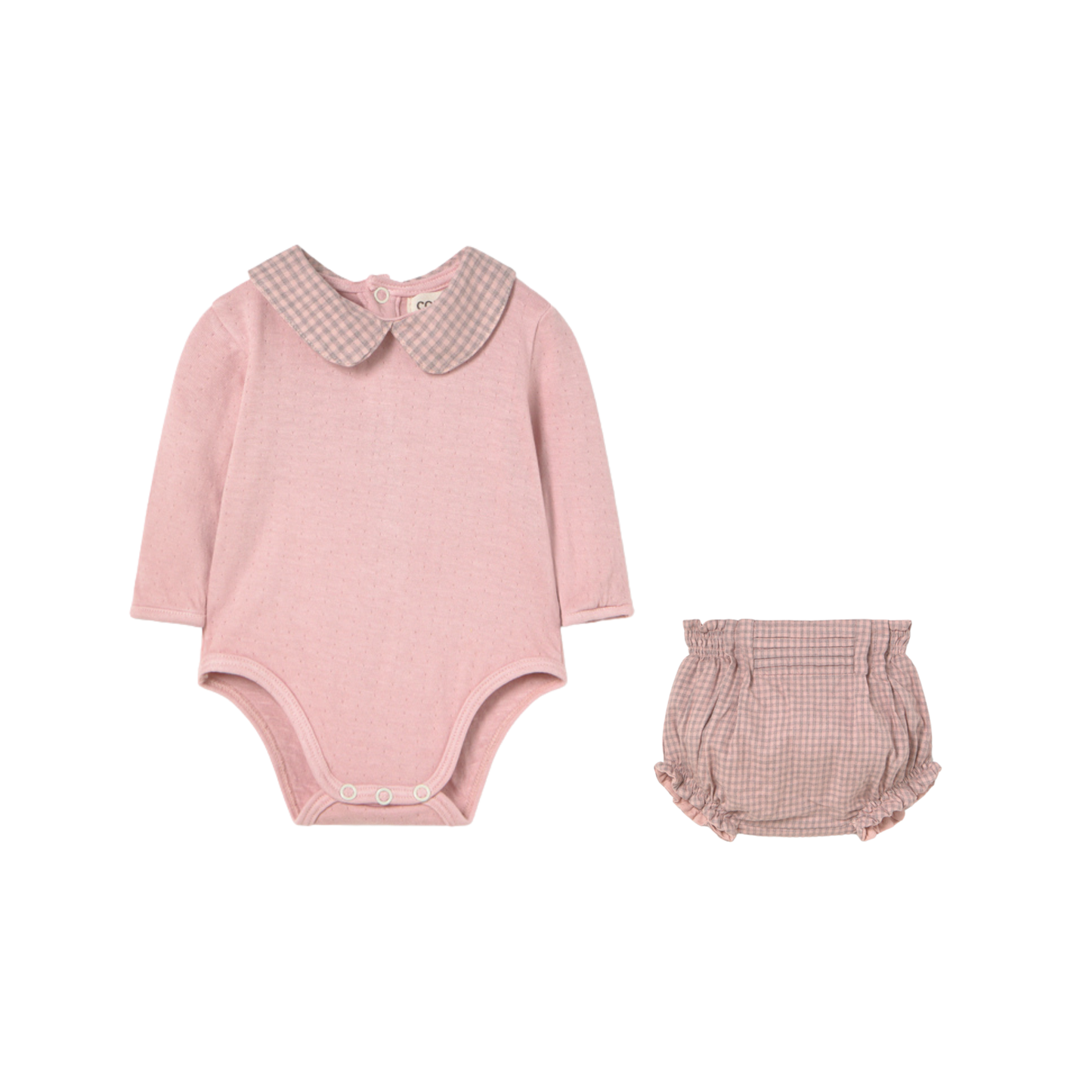 Cozmo Mini Gingham Flannel Bodysuit Set