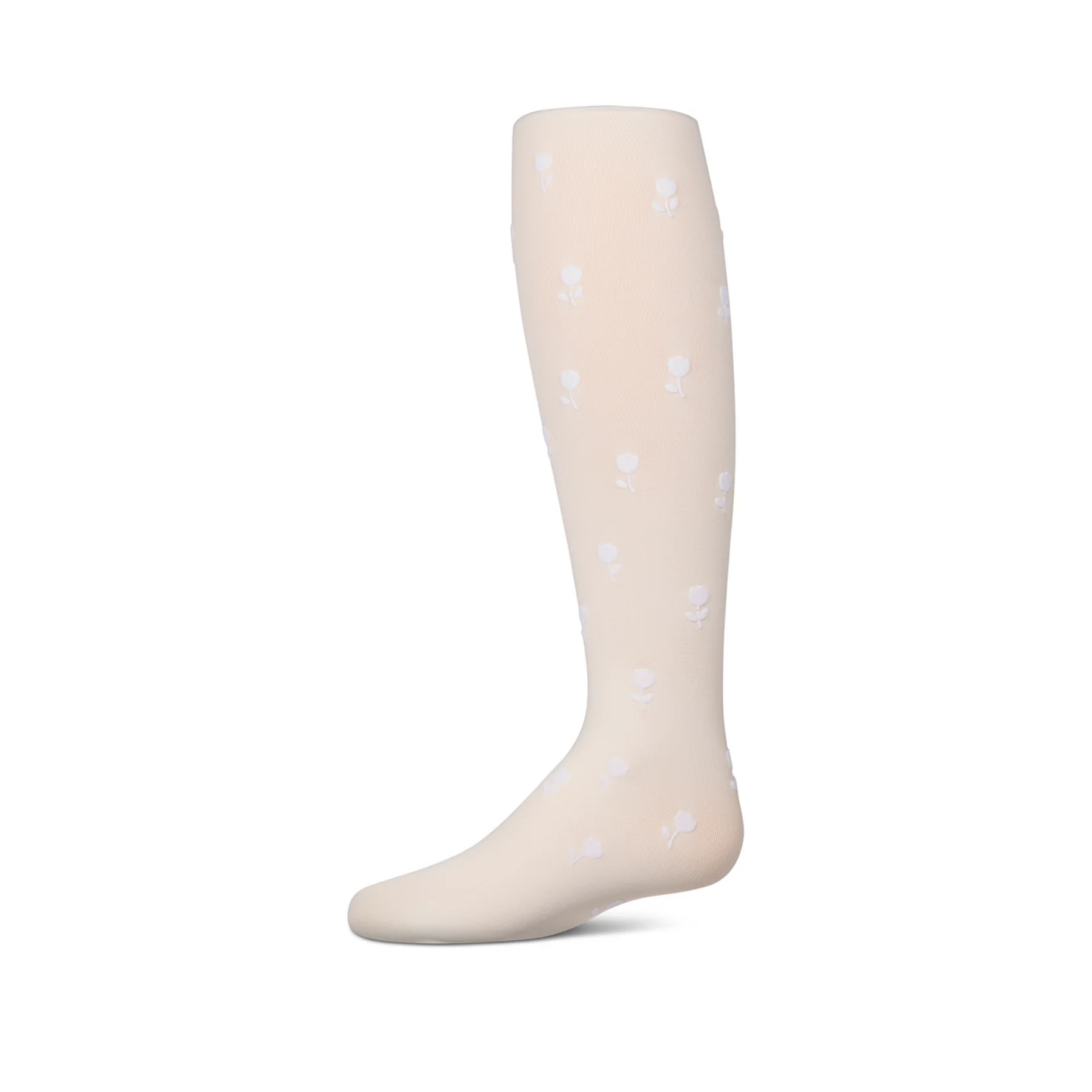 Memoi Rose Flocked Opaque Tights - MKF-4085