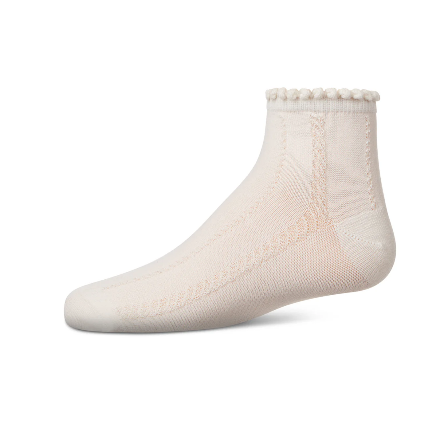 Memoi Girls Rope Stitch Anklet Socks - Mkf-1008