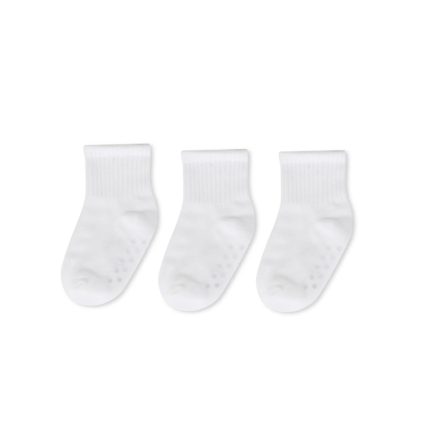 Memoi 3 Pairs Infant Ribbed Non-Skid Ankle Socks - Mk-5082