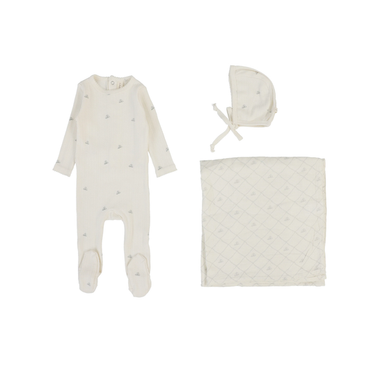 Lilette Printed Pointelle Layette Set