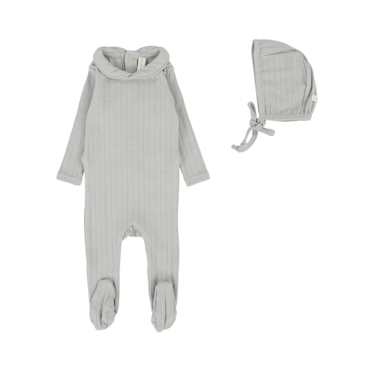Lilette Fine Pointelle Collar Footie Set