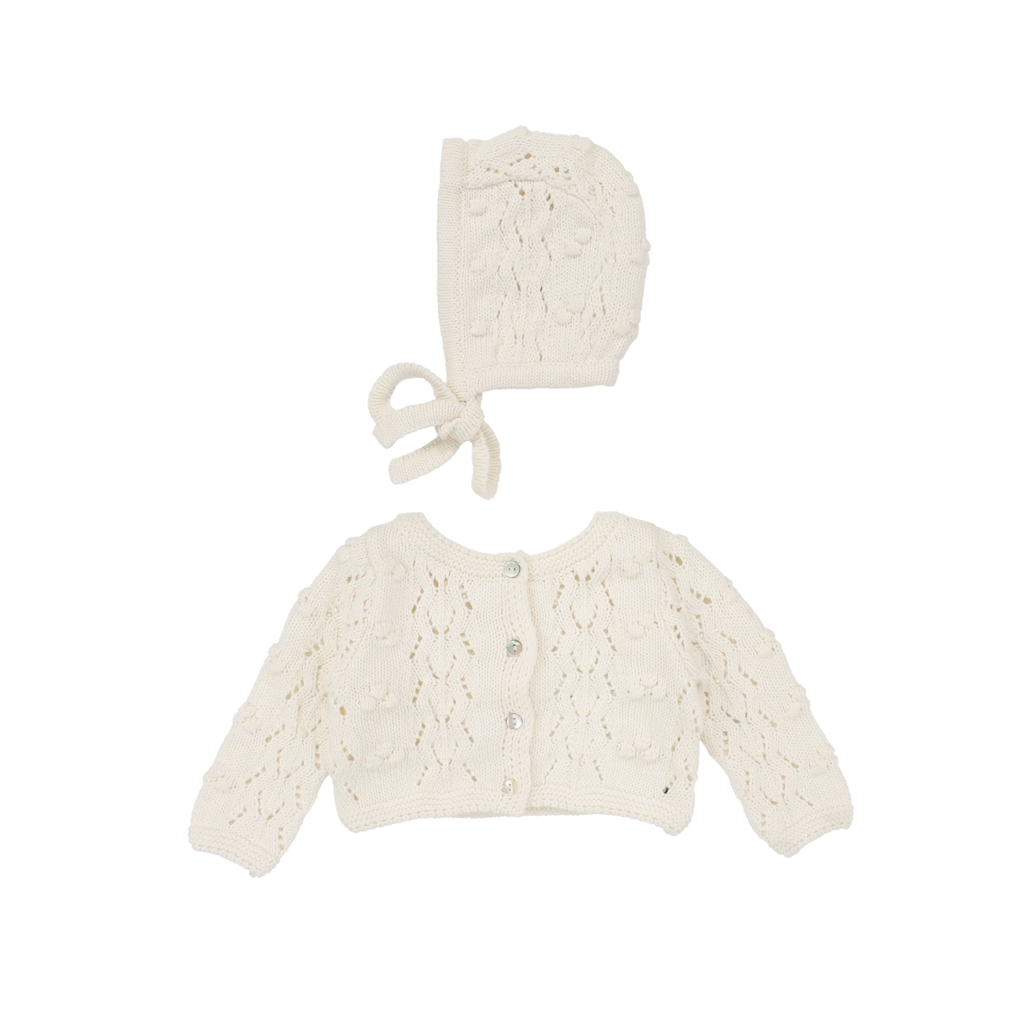Lilette Popcorn Weave Cardigan Set