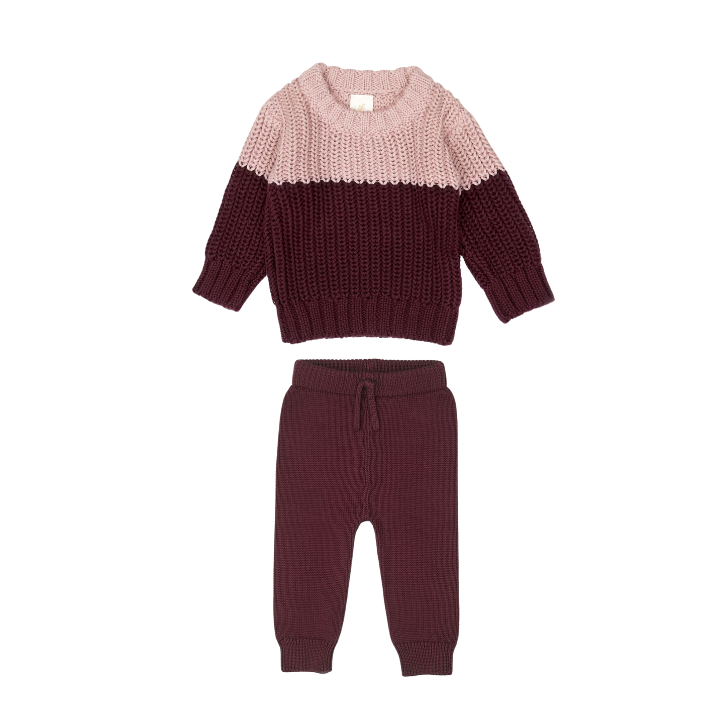 Little Noah Girl Two Tone Sweater Set