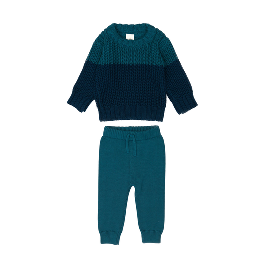 Little Noah Boy Two Tone Sweater Set