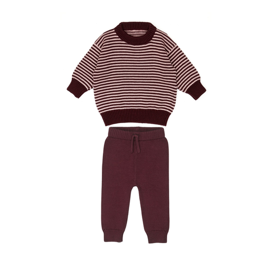 Little Noah Girl Stripped Sweater Knit Set