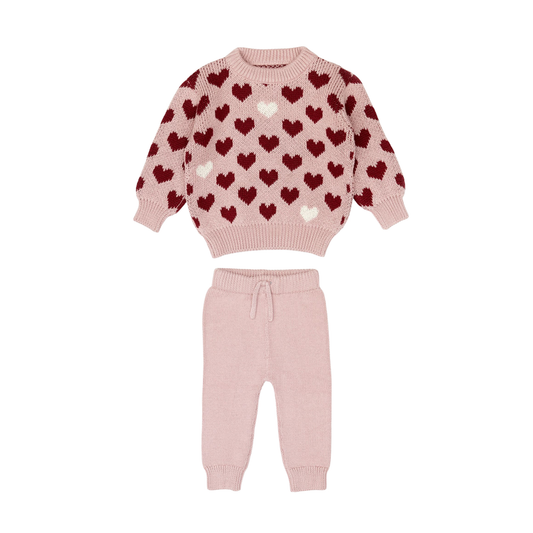 Little Noah Heart Sweater Set