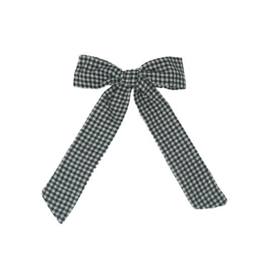 Bandeau Wooly Gingham Bow Clip