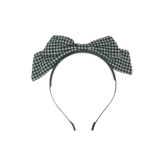 Bandeau Wooly Gingham Sweet Bow Headband