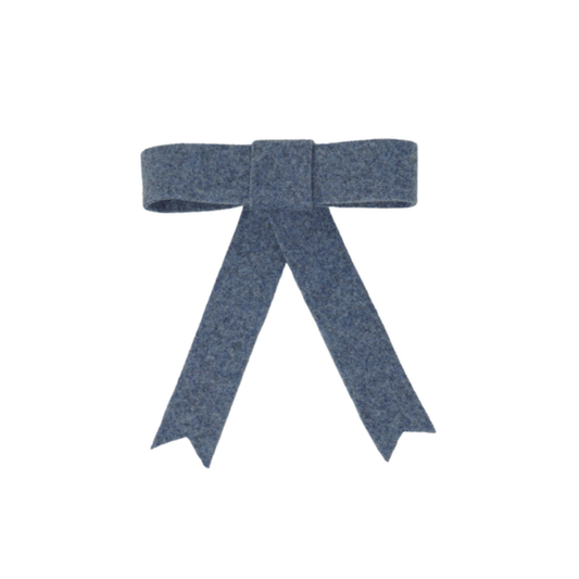 Bandeau Brushed Wool Bow Clip
