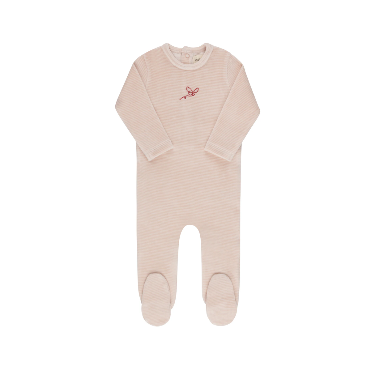 Ely`s & Co Girl Velour Stripe Footie