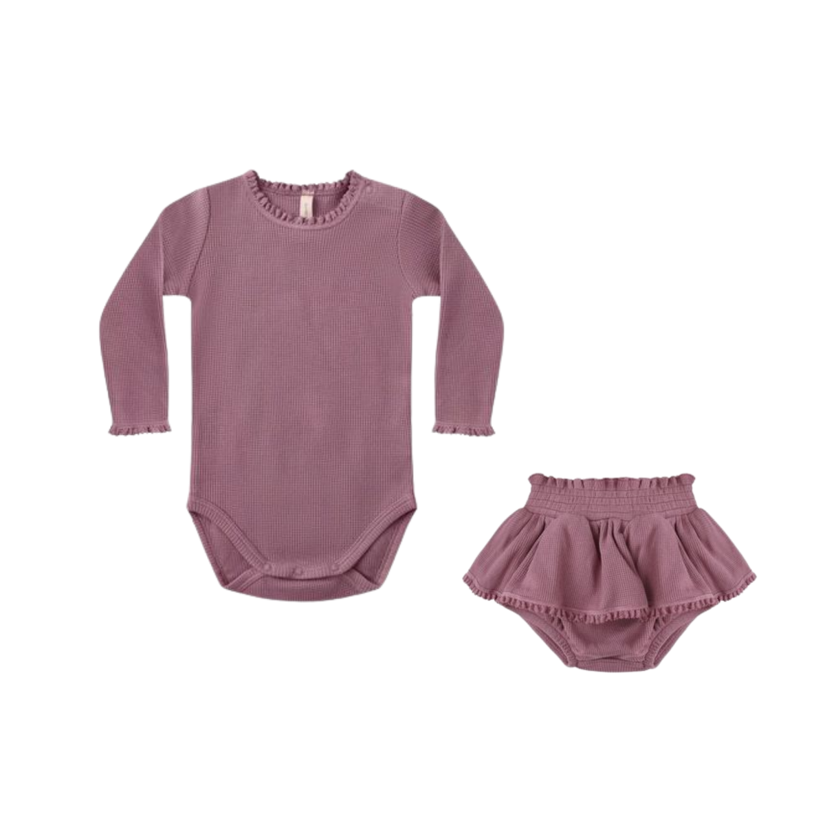 Quincy Mae Waffle Long Sleeve Bodysuit Set