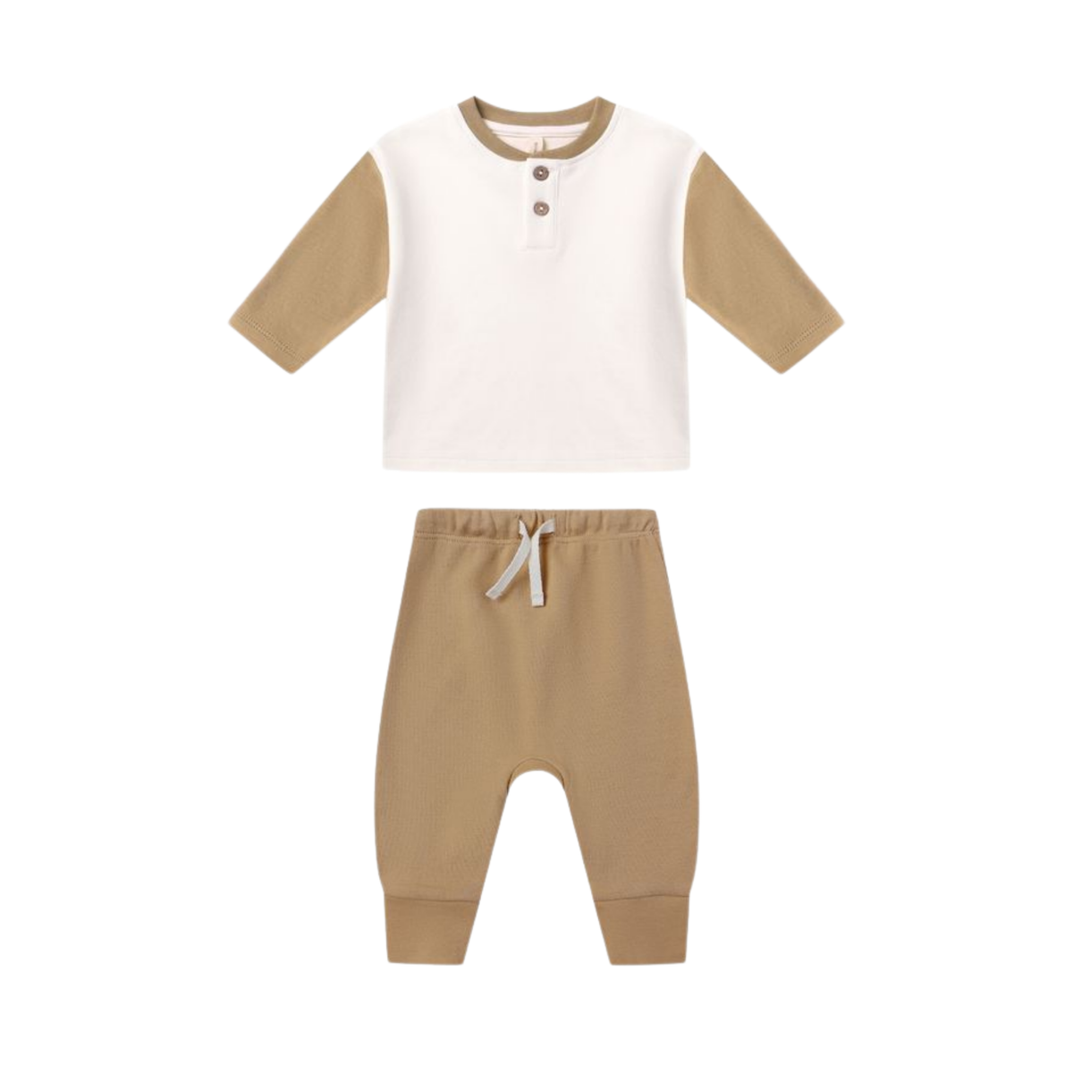 Quincy Mae Long Sleeve Henley Tee Set