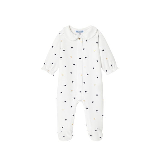 Jacadi Paris Heart Velour Footie