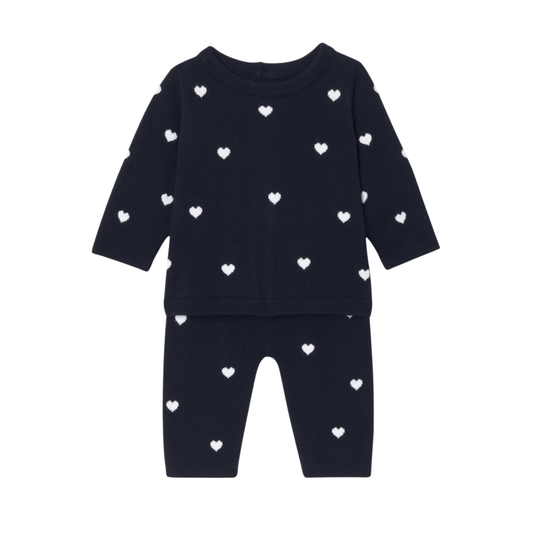 Jacadi Paris Knit Heart Set